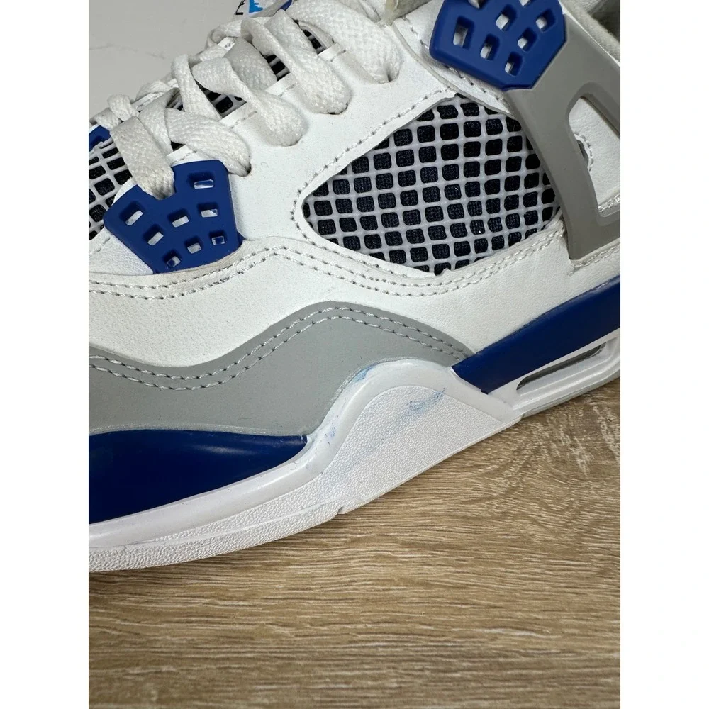 Jordan 4 Retro Military Blue 2018 White Grey Sneakers 308497-406 Mens Size 7
